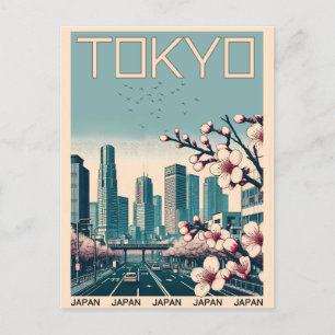 Tokio Japan Reise Vintage Geschenke Postkarte