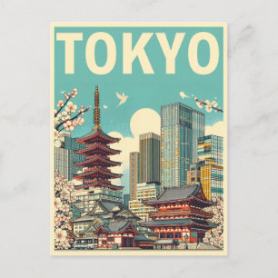 Tokio Japan Reise Vintage-Geschenke Postkarte