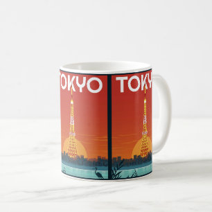 Tokio Japan Reise vintage magnetische Karte Gesche Kaffeetasse