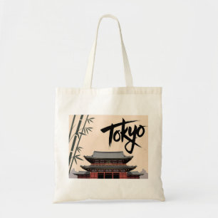Tokio Japan Reise Vintage Tempel Kalligrafie Kunst Tragetasche