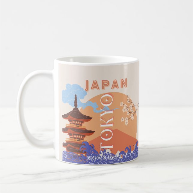 Tokio Japan Reisekunst Kaffeetasse (Links)