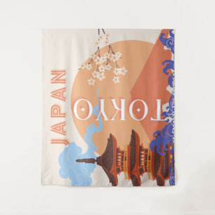 Tokio Japan Reisekunst Wandteppich