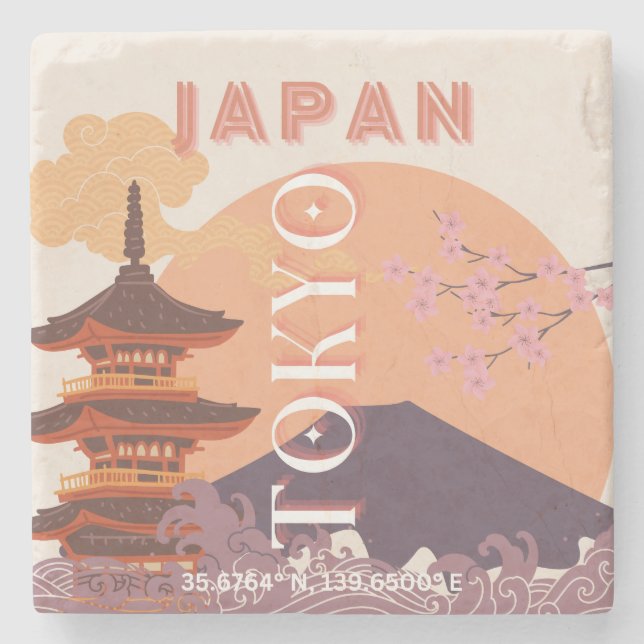 Tokio Japan Reisen Kunst, Kultur und Kultur Steinuntersetzer (Vorderseite)