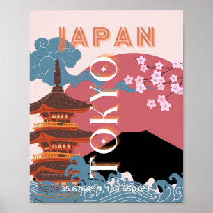 Tokio Japan Reisen Kunst, Retro Art Reisen Poster