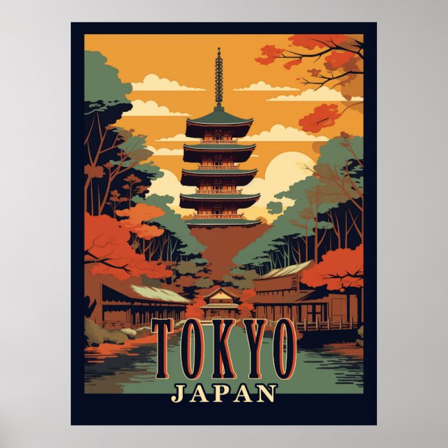 Tokio, Japan Reiseplakat Poster (Vorne)