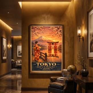 Tokio Japan Retro Reise Druck | Vintage Wandkunst Poster