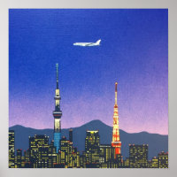 Tokio Japan Skyline 80er Hiroshi Nagai Art