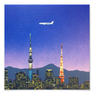 Tokio Japan Skyline 80er Hiroshi Nagai Kunst Fotodruck