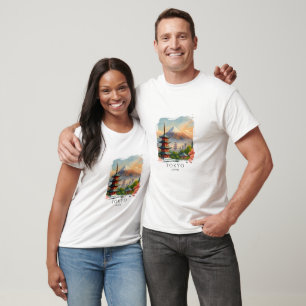 Tokio Japan Stadtlandschaft Aquarell Souvenir T-Sh T-Shirt