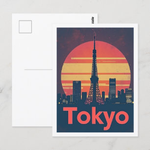 Tokio Japan Vintage Berühmter Reiseort Postkarte