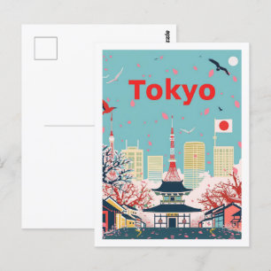 Tokio Japan Vintage Berühmter Reiseort Postkarte