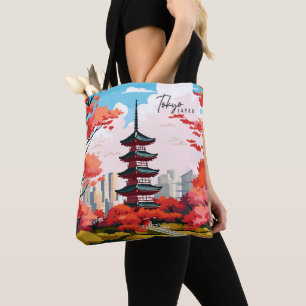 Tokio Japan Vintage-Kunst-Reiseillustration