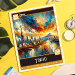 Tokio, Japan | Vintage Malerei Postkarte<br><div class="desc">Treten Sie zurück in die Zeit und erleben Sie mit unserer Vintagen Painting Postcard den zauberhaften Reiz Tokyos. Dieses atemberaubende Kunstwerk, das an ein klassisches Reiseplakat oder Retro-Werbedruck erinnert, lädt Sie zu einer Welt voller lebendiger Farben und ausdrucksvoller Pinselstriche ein. Von den belebten Straßen von Shibuya bis zu den ruhigen...</div>