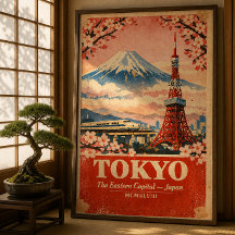 Tokio Japan Vintage Reiseplakat – Retro-Wandkunst