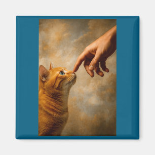 Tokio Katze in Strohhut mit Teetasse Skytree City  Magnet