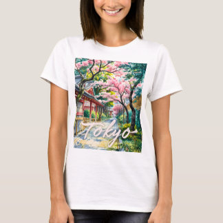 Tokio Kirschblüten Aquarell Traditionelles Japan  T-Shirt