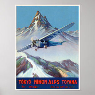 Tokio - Nihon Alps - Toyama Japan Vintage Poster