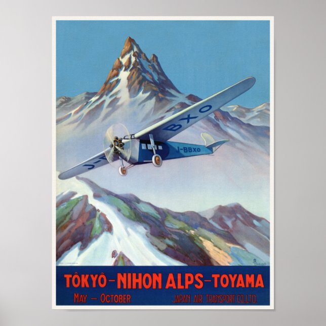 Tokio - Nihon Alps - Toyama Japan Vintage Poster (Vorne)