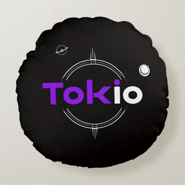 Tokio Samurai Rundes Kissen (Vorderseite)