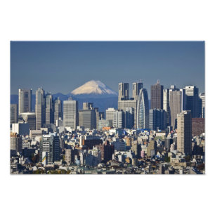 Tokio, Shinjuku District Skyline, Mount Fuji, Fotodruck