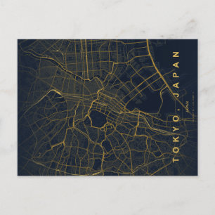Tokio Stadt Japan Karte Minimale Postkarte