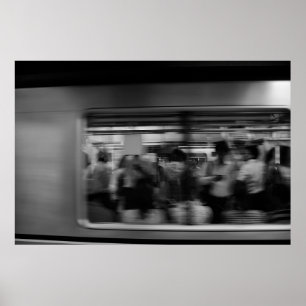 Tokio-U-Bahn - Schwarz-Weiß-Fotografie Poster