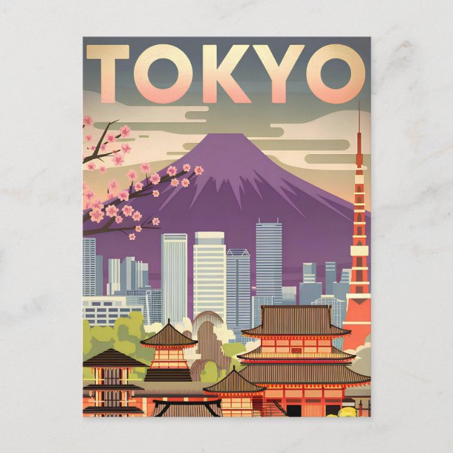 Tokio Vintag Postkarte (Vorderseite)