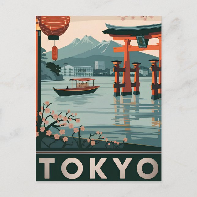 Tokio Vintag Postkarte (Vorderseite)
