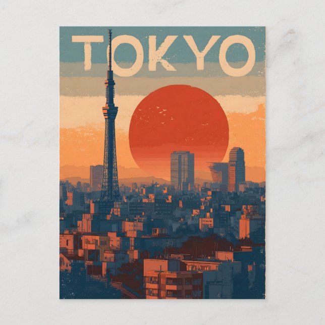 Tokio Vintage Postkarte (Vorderseite)