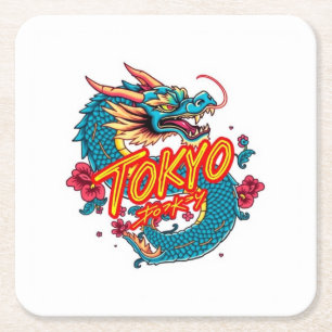 Tokioter Drache Rechteckiger Pappuntersetzer