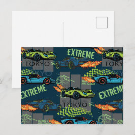 Tokioter Straßenrenn-Muster Postkarte