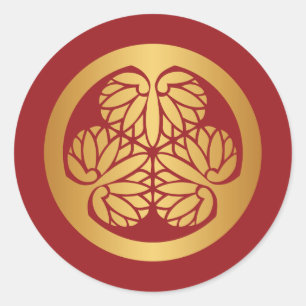 Tokugawa Aoi Montag japanisches Runder Aufkleber