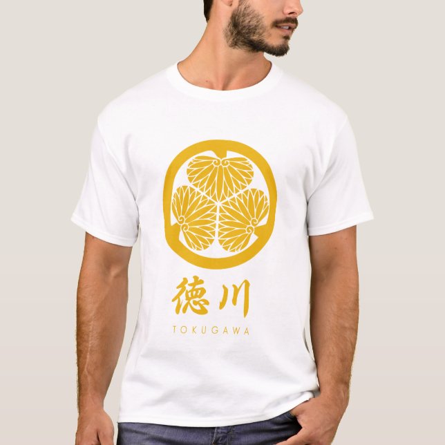 Tokugawa Clan kamon mit Clan-Namen T-Shirt (Vorderseite)