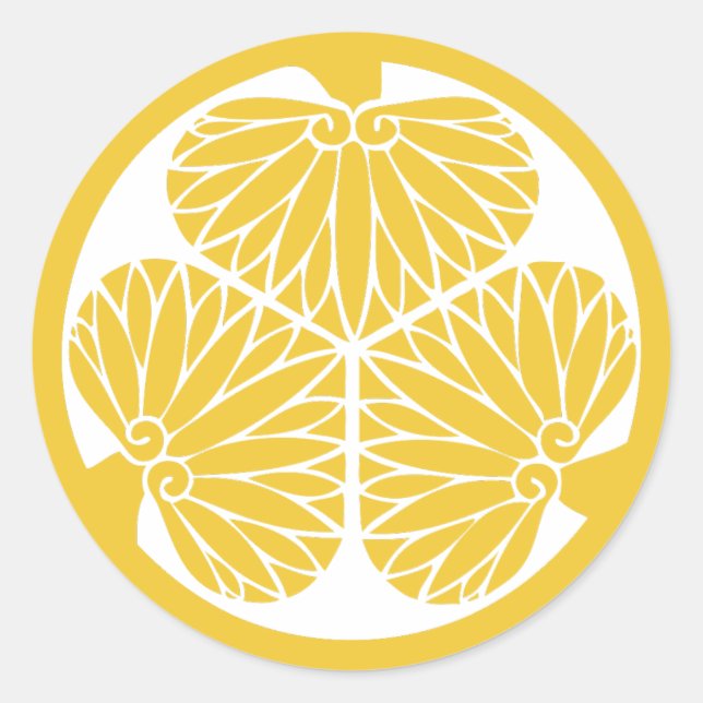 Tokugawa Clan Mon Wappen Runder Aufkleber (Vorderseite)