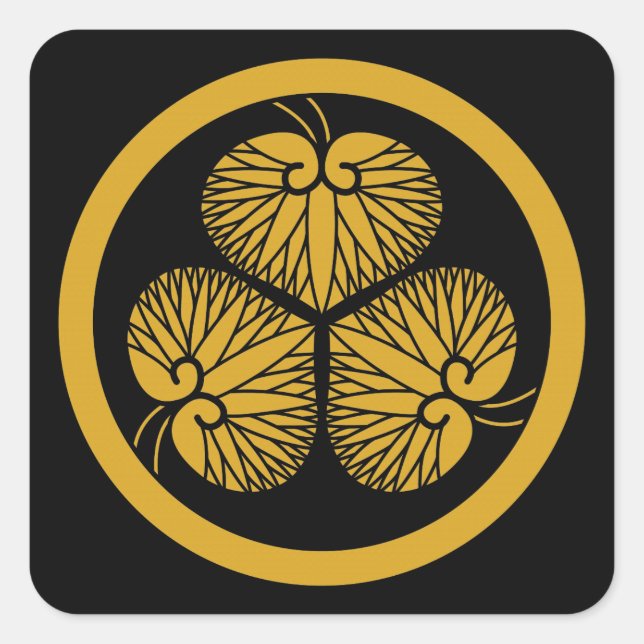 Tokugawa hollyhock 1(erstes,2.,3.)33 quadratischer aufkleber (Vorderseite)