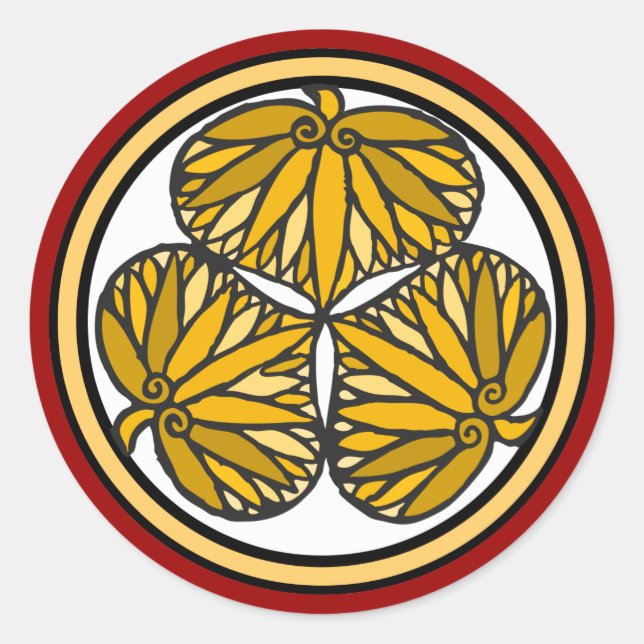 Tokugawa Shogun Familienwappen, Kyōto, Edo Runder Aufkleber (Vorderseite)