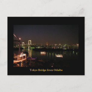 Tokyo-Brücke aus Odaiba, Tokio, Japan Postkarte