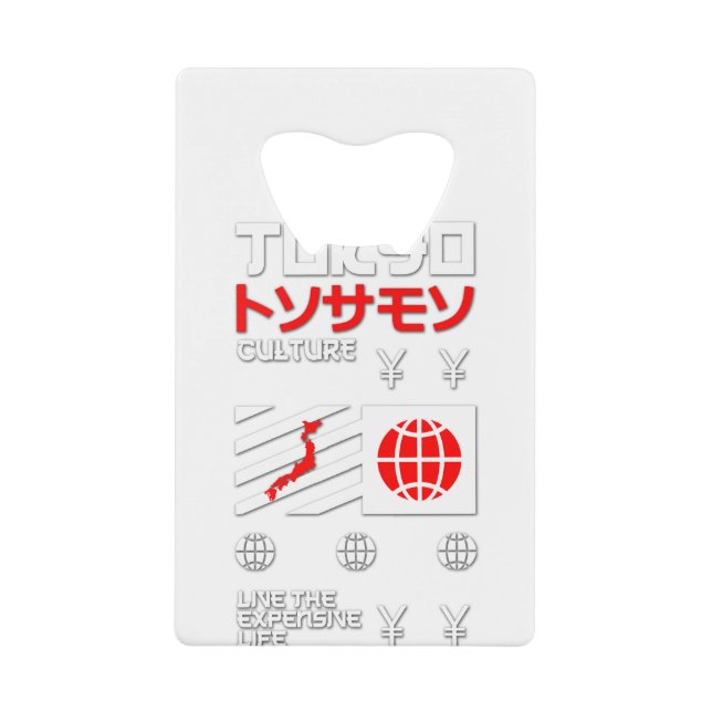 Tokyo City Live the Expensive Life Geldbeutel Flaschenöffner (Vorderseite)