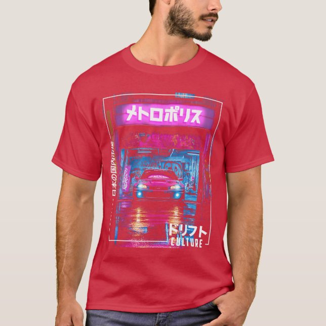 Tokyo City Retro Synthwave Racing Japan Tokyo T-Shirt (Vorderseite)