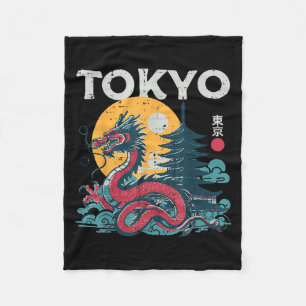 Tokyo Dragon Vintage japanische Mythomen Fleecedecke