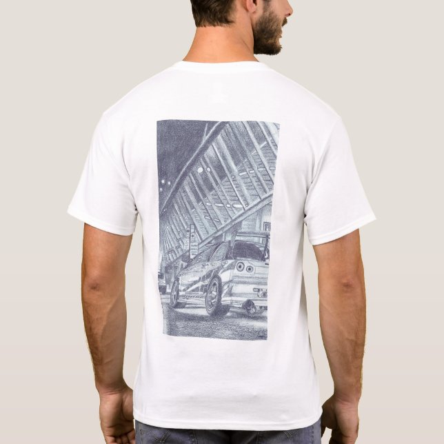 Tokyo Drift Handgezeichnet T-Shirt (Rückseite)