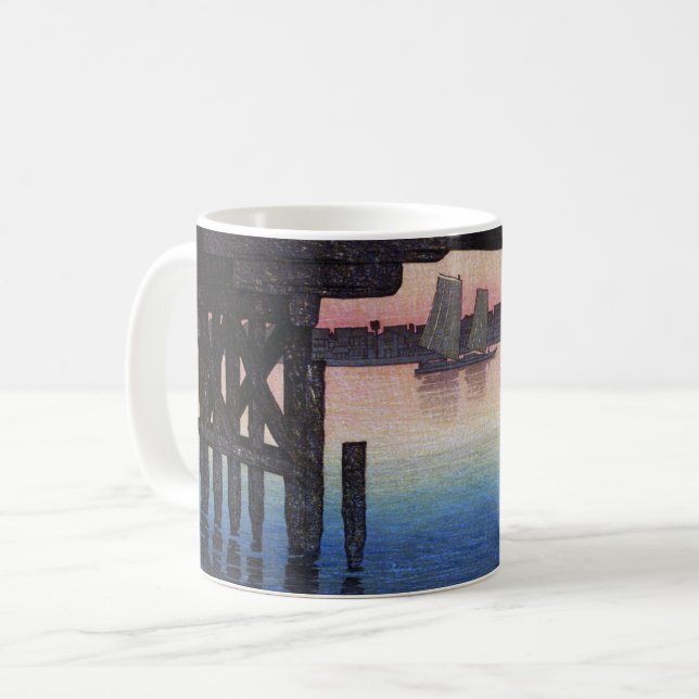 Tokyo Fukagawa, Hasui Kawase Kaffeetasse (Vorderseite Links)