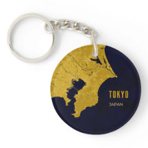 Tokyo Golden Map Acryl-Schlüsselanhänger
