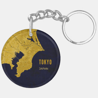Tokyo Golden Map Akryllischer Schlüsselanhänger