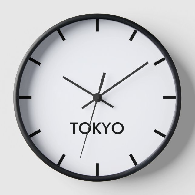 Tokyo Hauptstadt Japan Zeitzone minimalistisch Uhr (Vorderseite)