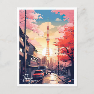 Tokyo Japan Art Travel Place Illustration Postkarte