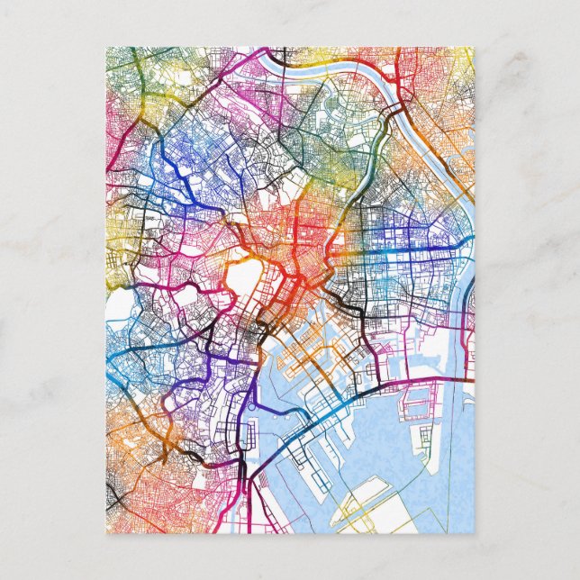 Tokyo Japan City Map Postkarte (Vorderseite)
