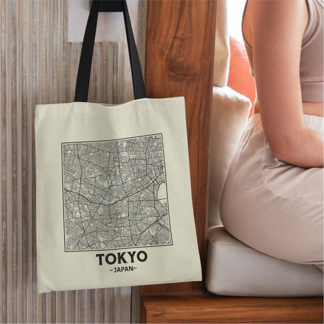 Tokyo, Japan City Map Tote Bag Tragetasche (Von Creator hochgeladen)
