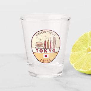 Tokyo Japan City Skyline Emblem Schnapsglas