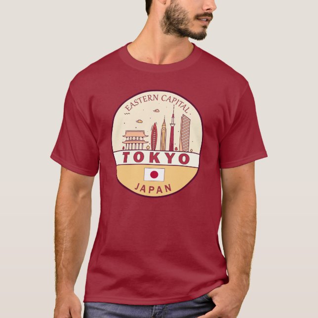 Tokyo Japan City Skyline Emblem T-Shirt (Vorderseite)
